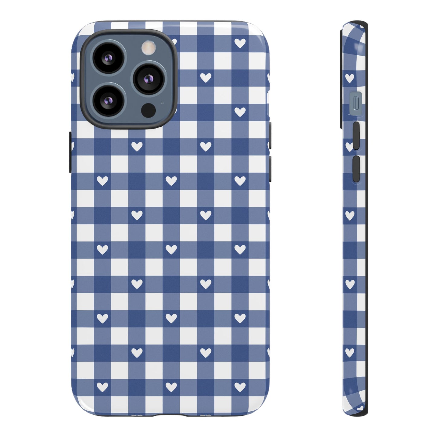 Blue Picnic Hearts Gingham Case