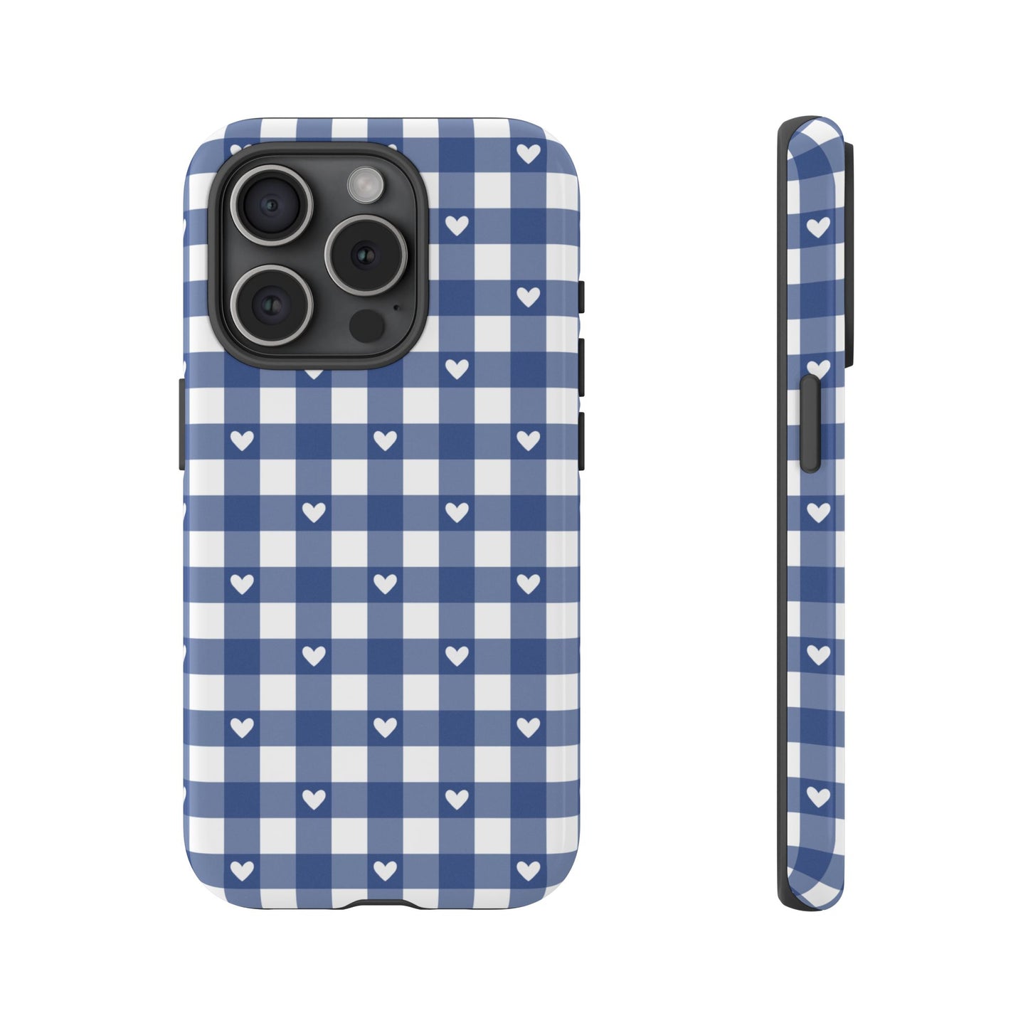 Blue Picnic Hearts Gingham Case