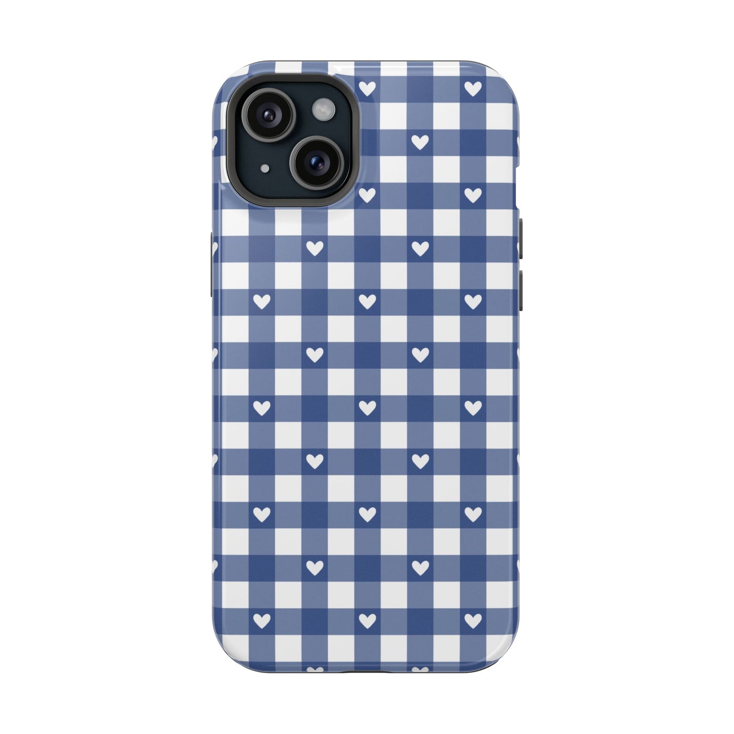 Blue Picnic Hearts Gingham MagSafe Case