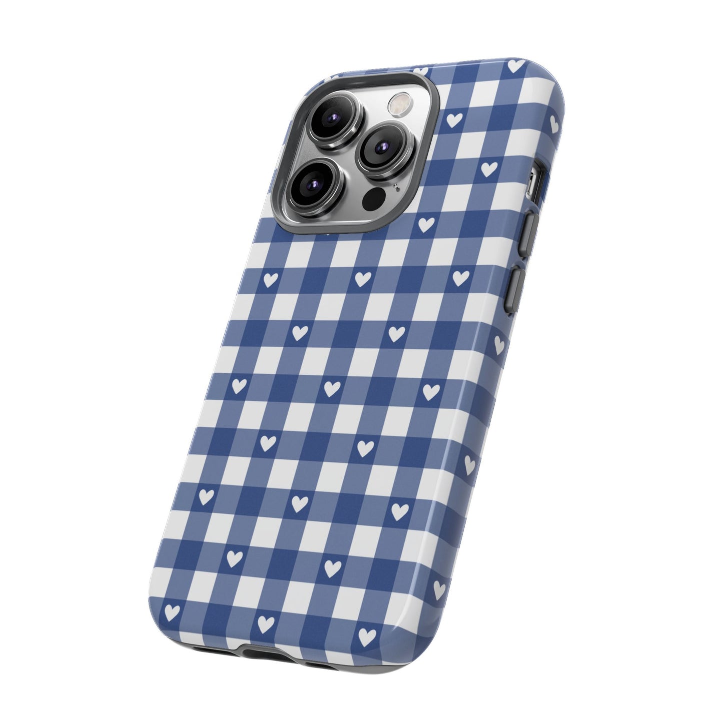 Blue Picnic Hearts Gingham Case