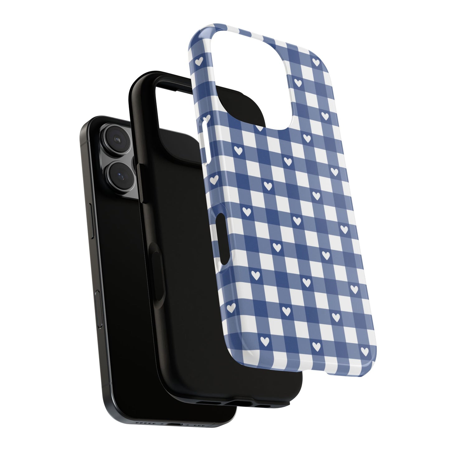 Blue Picnic Hearts Gingham Case