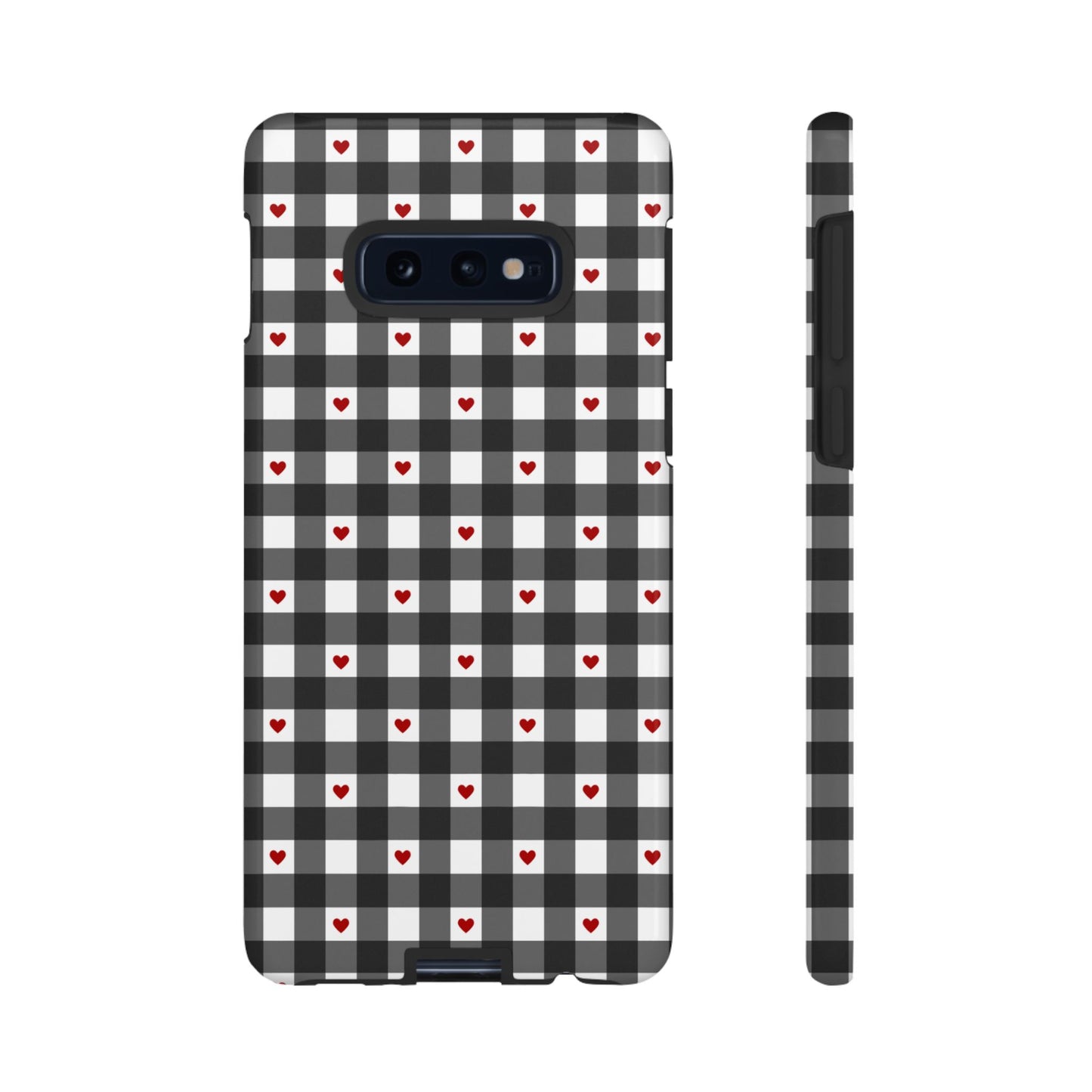 Black Picnic Hearts Gingham Case