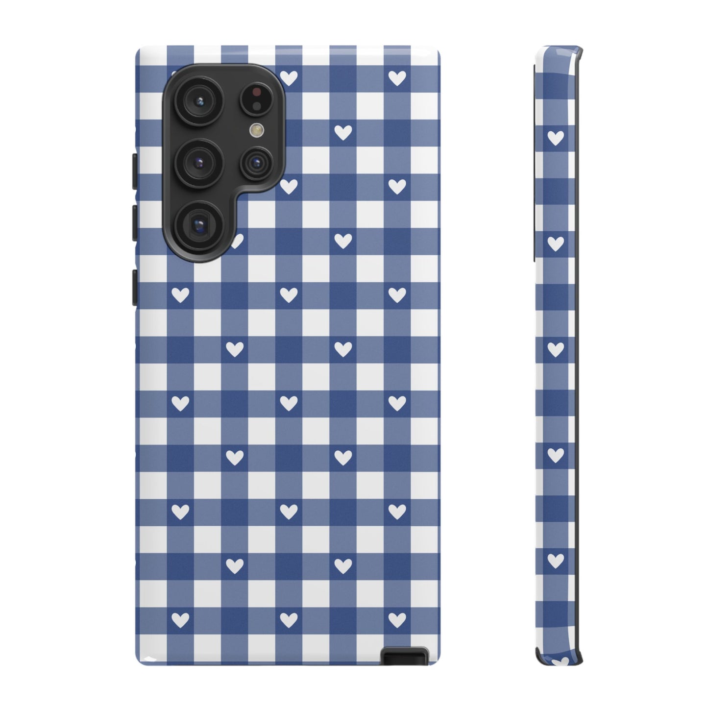 Blue Picnic Hearts Gingham Case