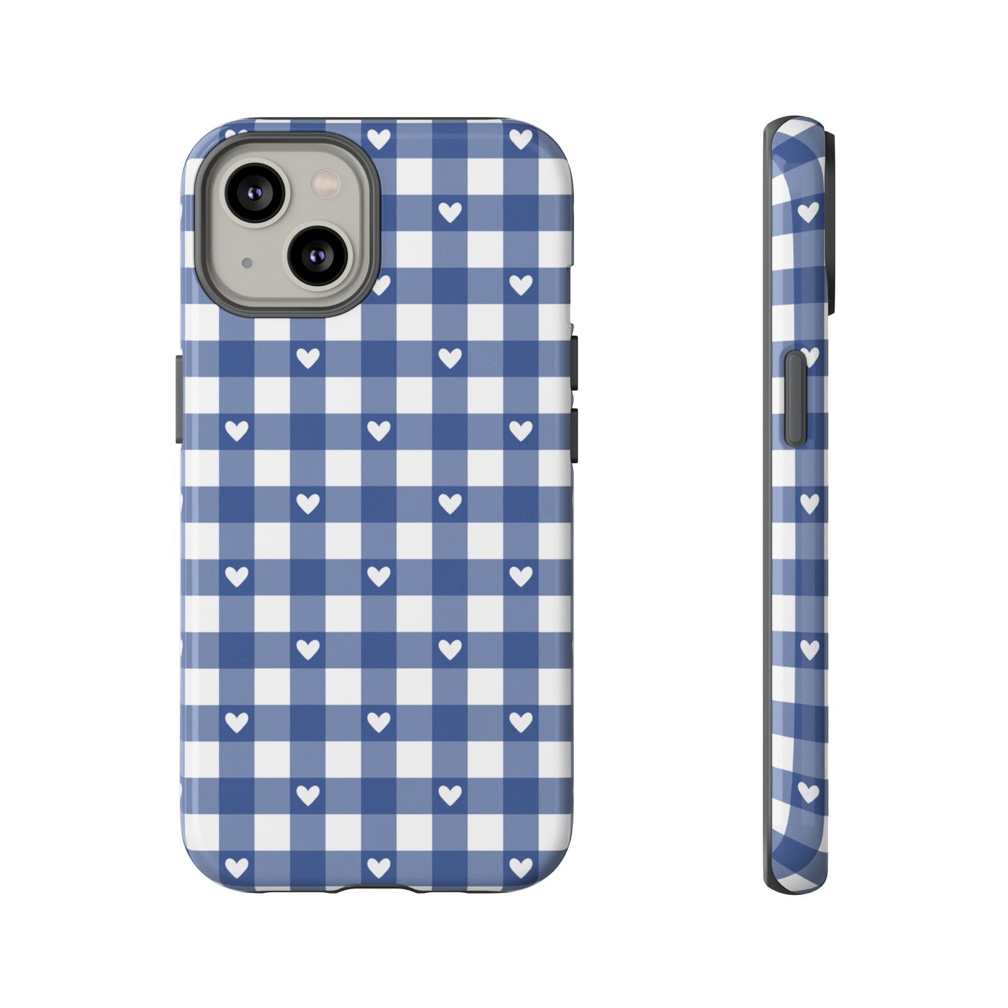 Blue Picnic Hearts Gingham Case