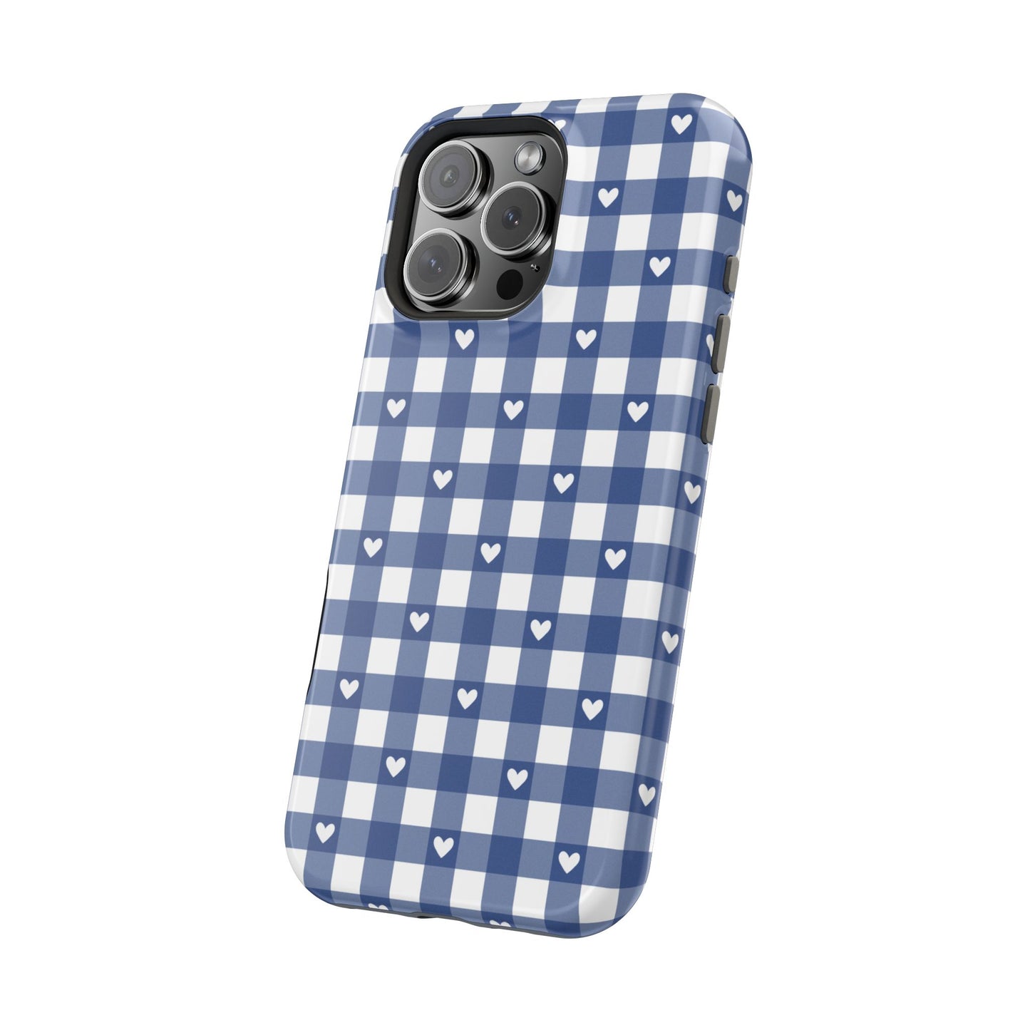 Blue Picnic Hearts Gingham MagSafe Case