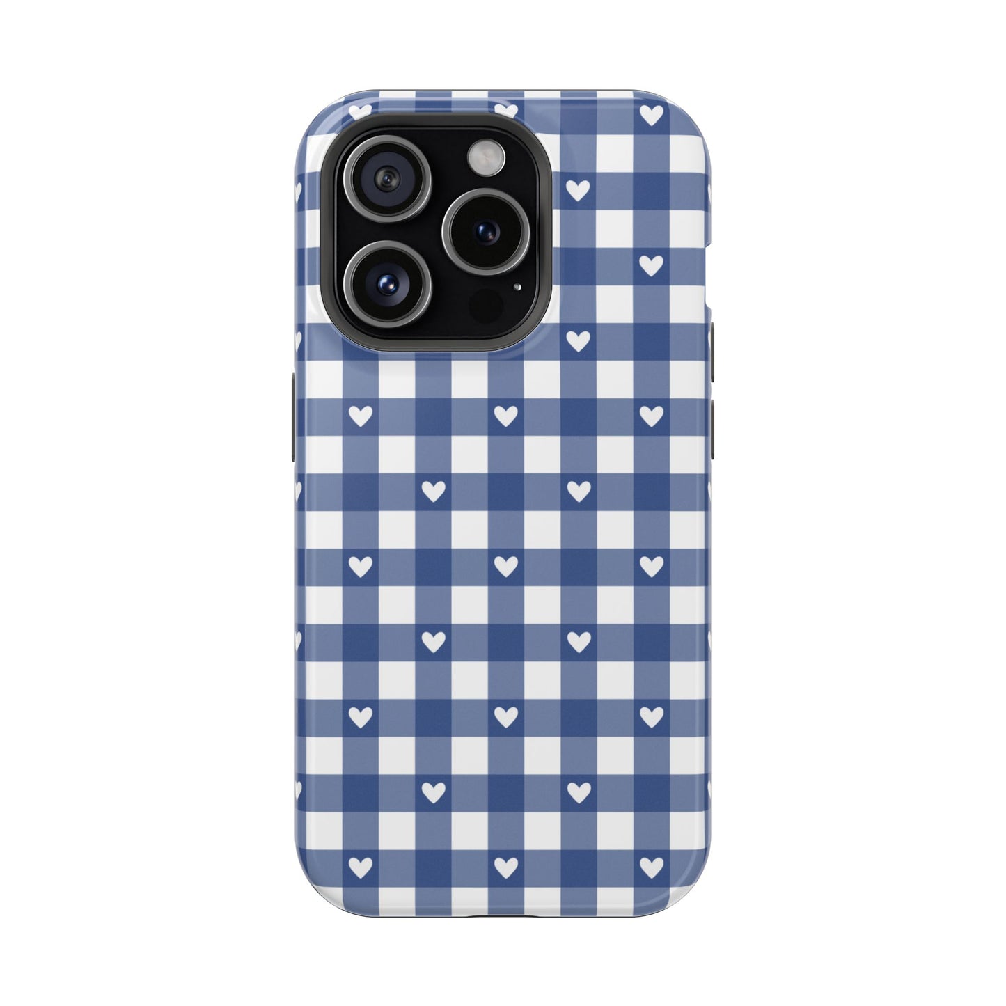 Blue Picnic Hearts Gingham MagSafe Case