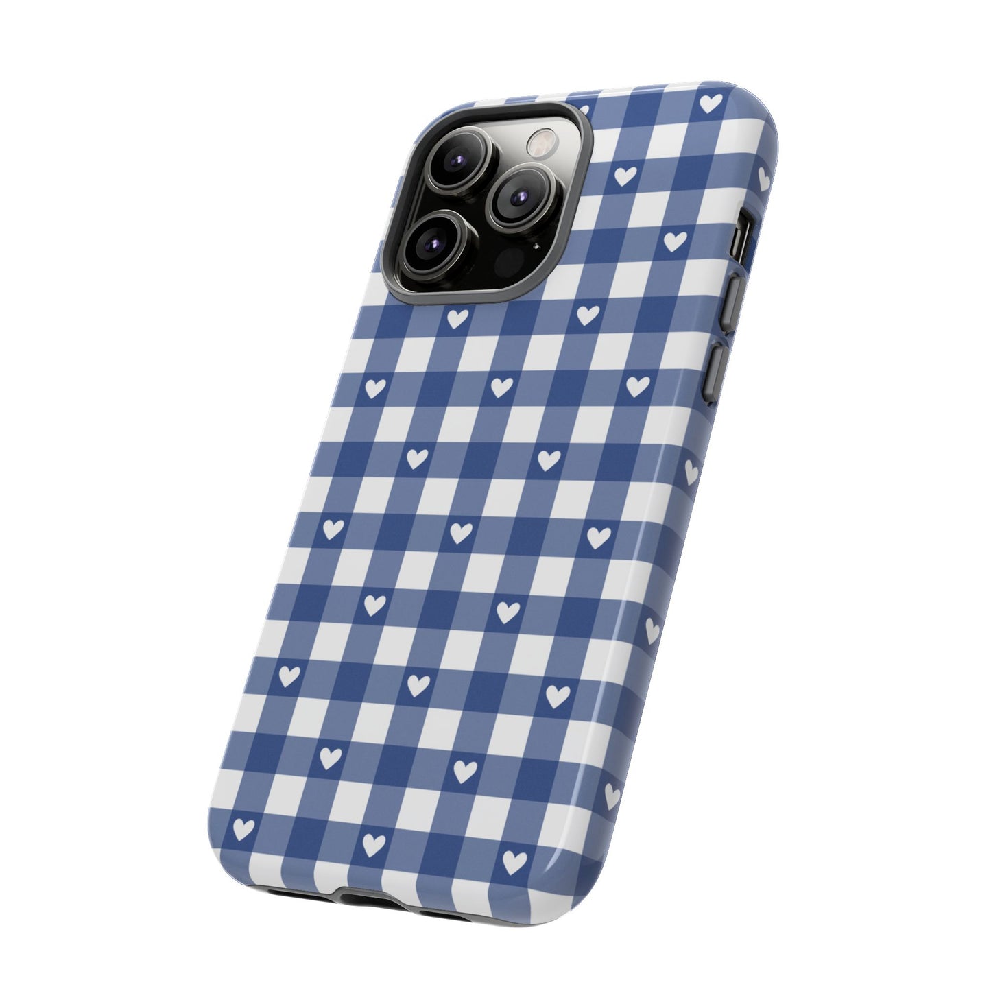 Blue Picnic Hearts Gingham Case