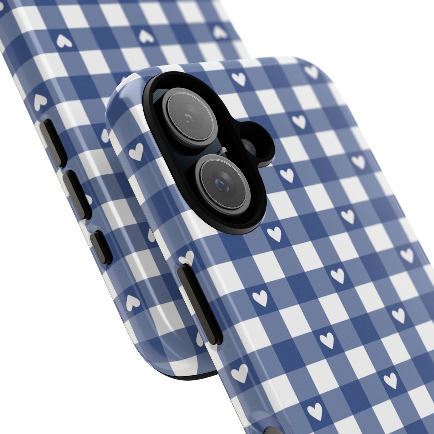 Blue Picnic Hearts Gingham Case