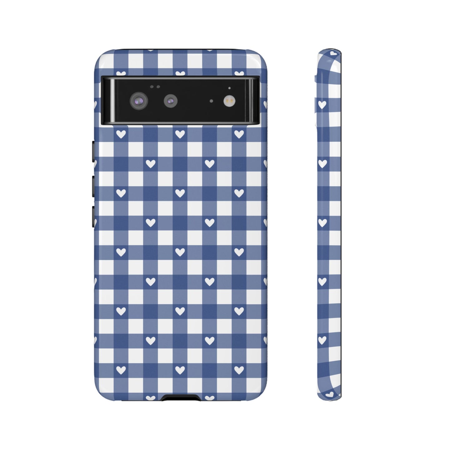 Blue Picnic Hearts Gingham Case