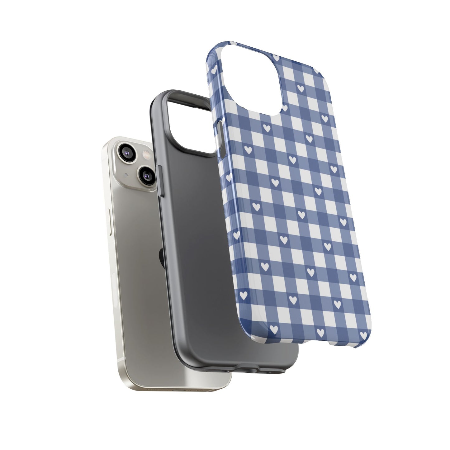 Blue Picnic Hearts Gingham Case