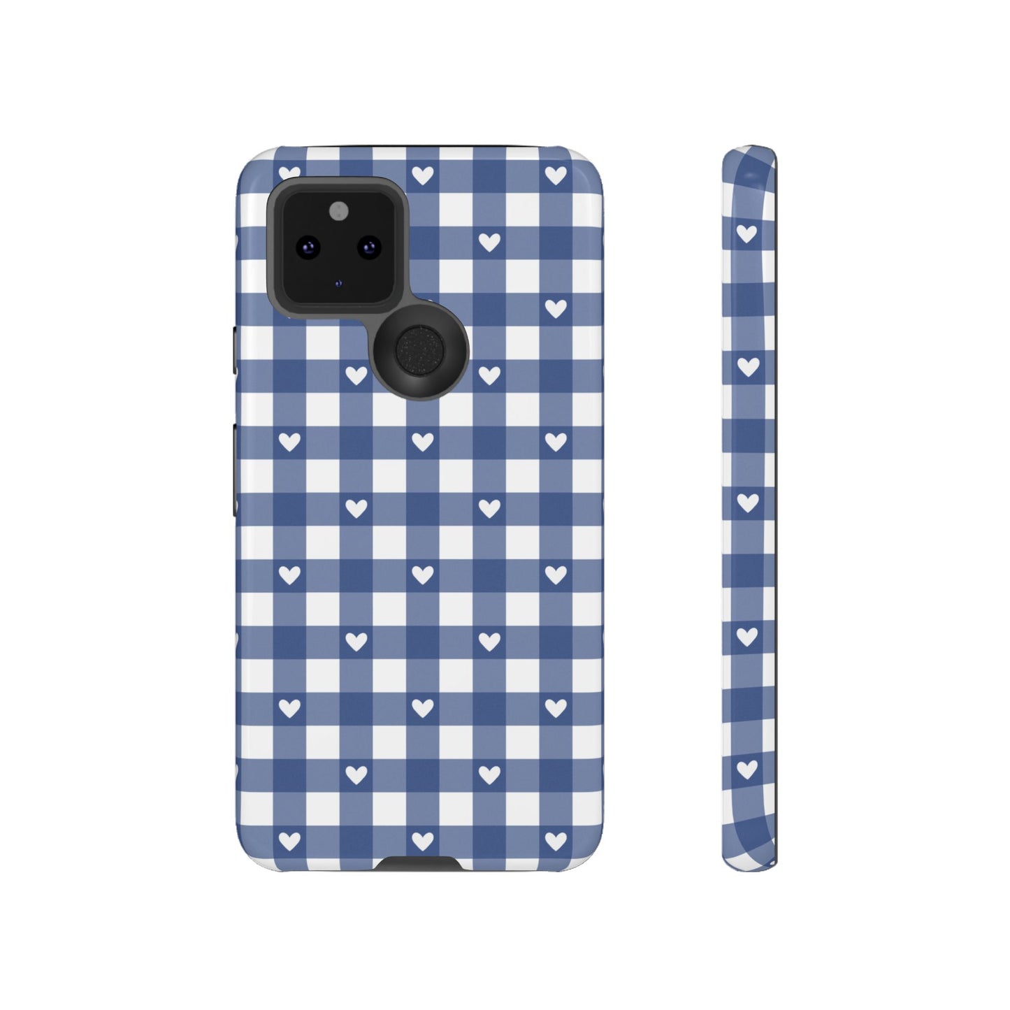 Blue Picnic Hearts Gingham Case