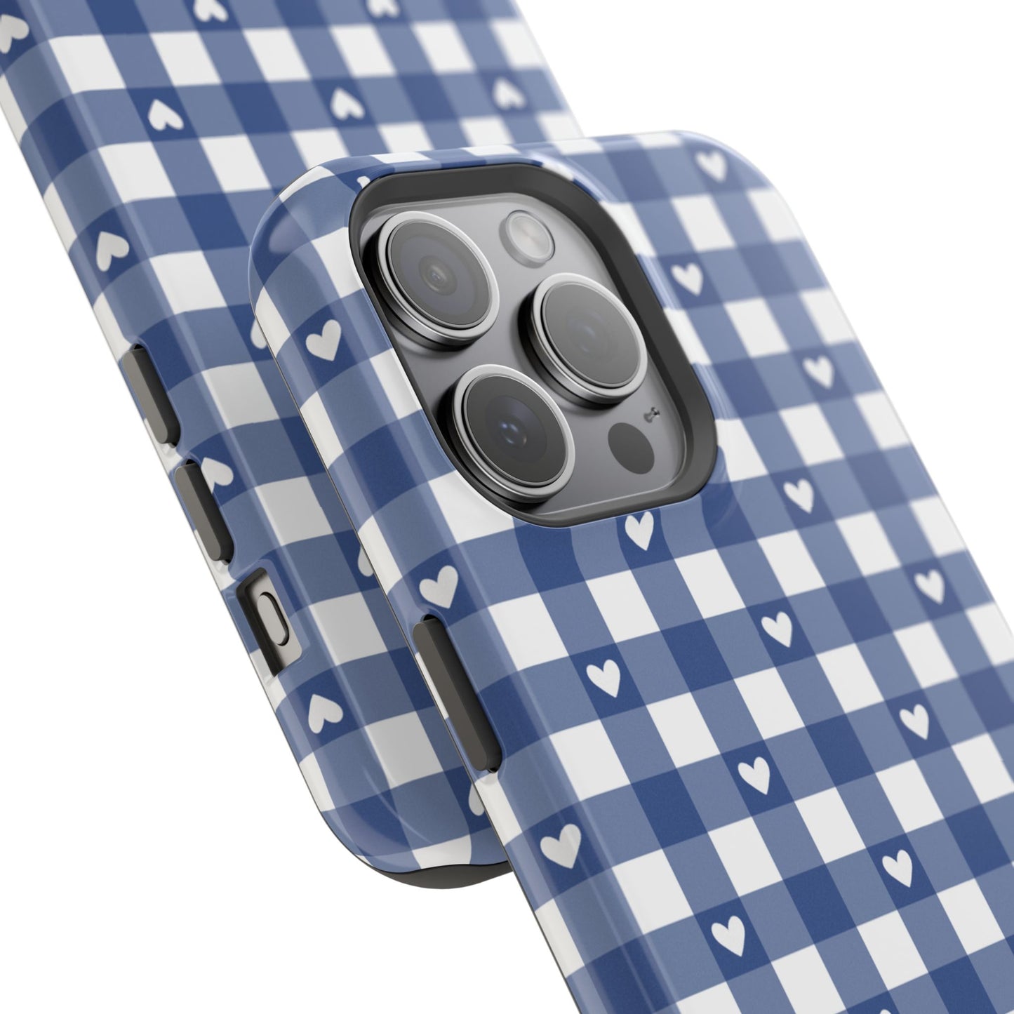 Blue Picnic Hearts Gingham MagSafe Case