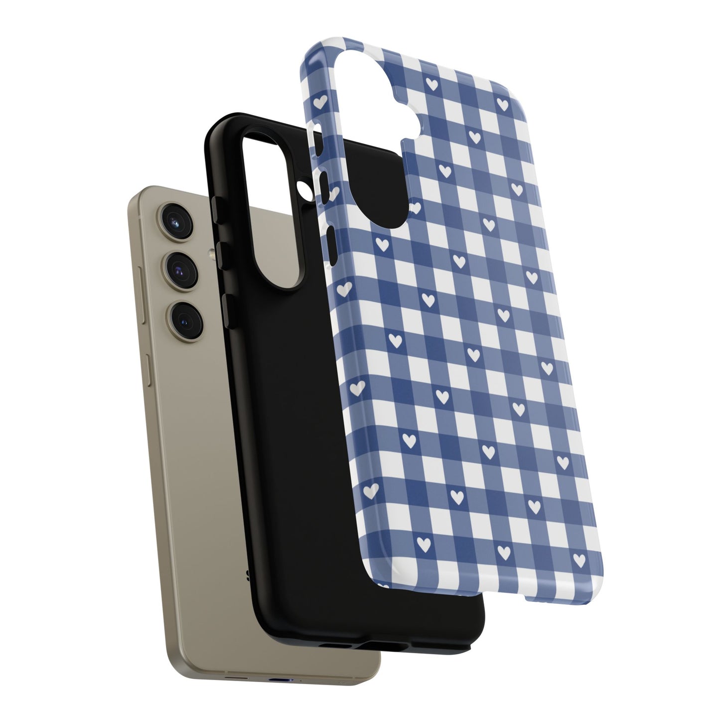 Blue Picnic Hearts Gingham Case