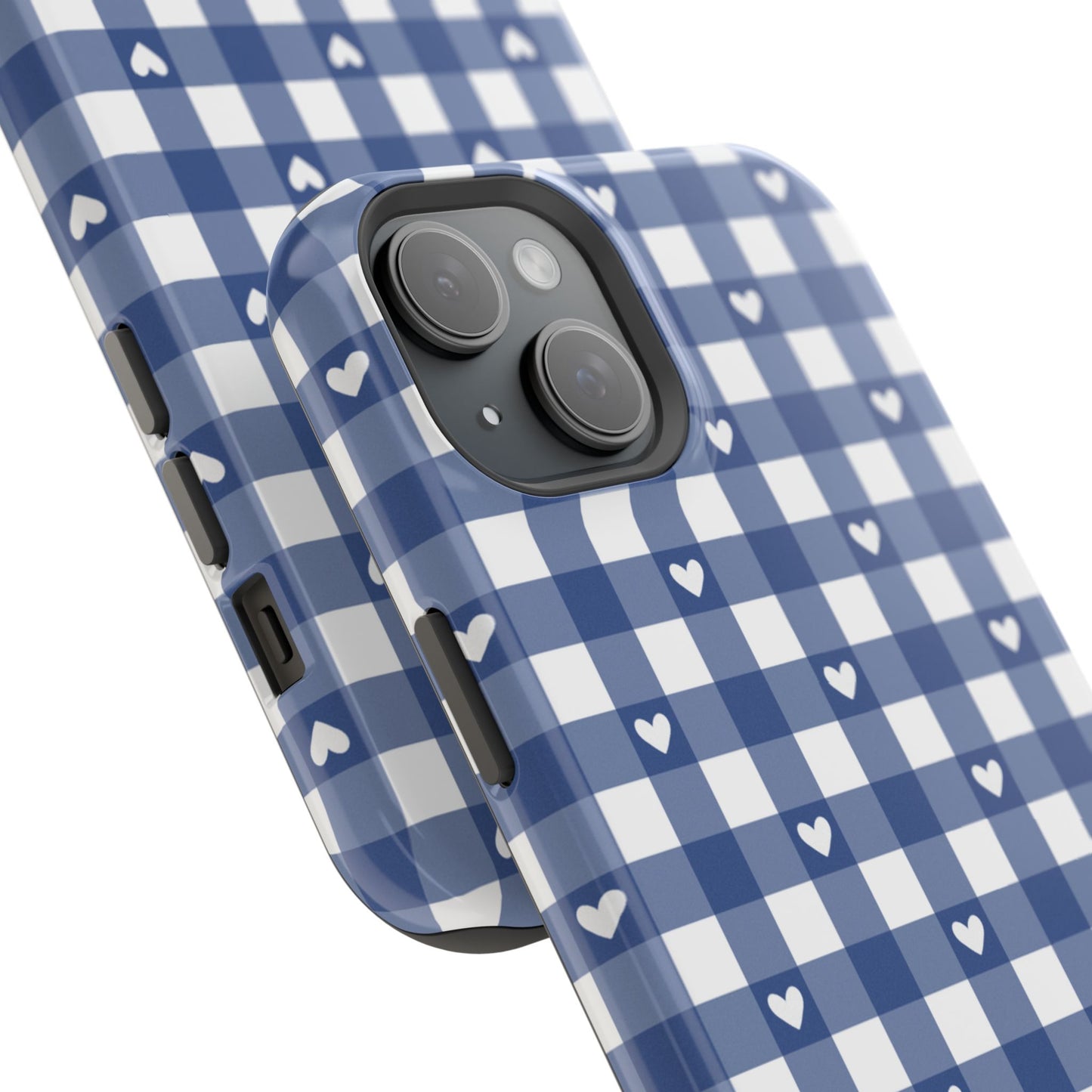 Blue Picnic Hearts Gingham MagSafe Case