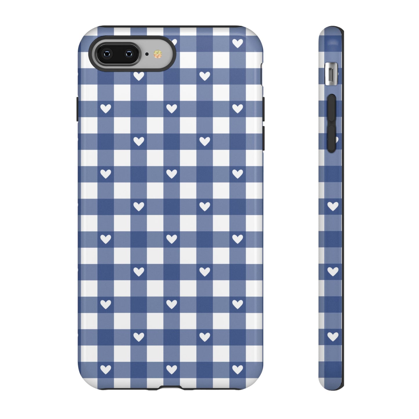 Blue Picnic Hearts Gingham Case