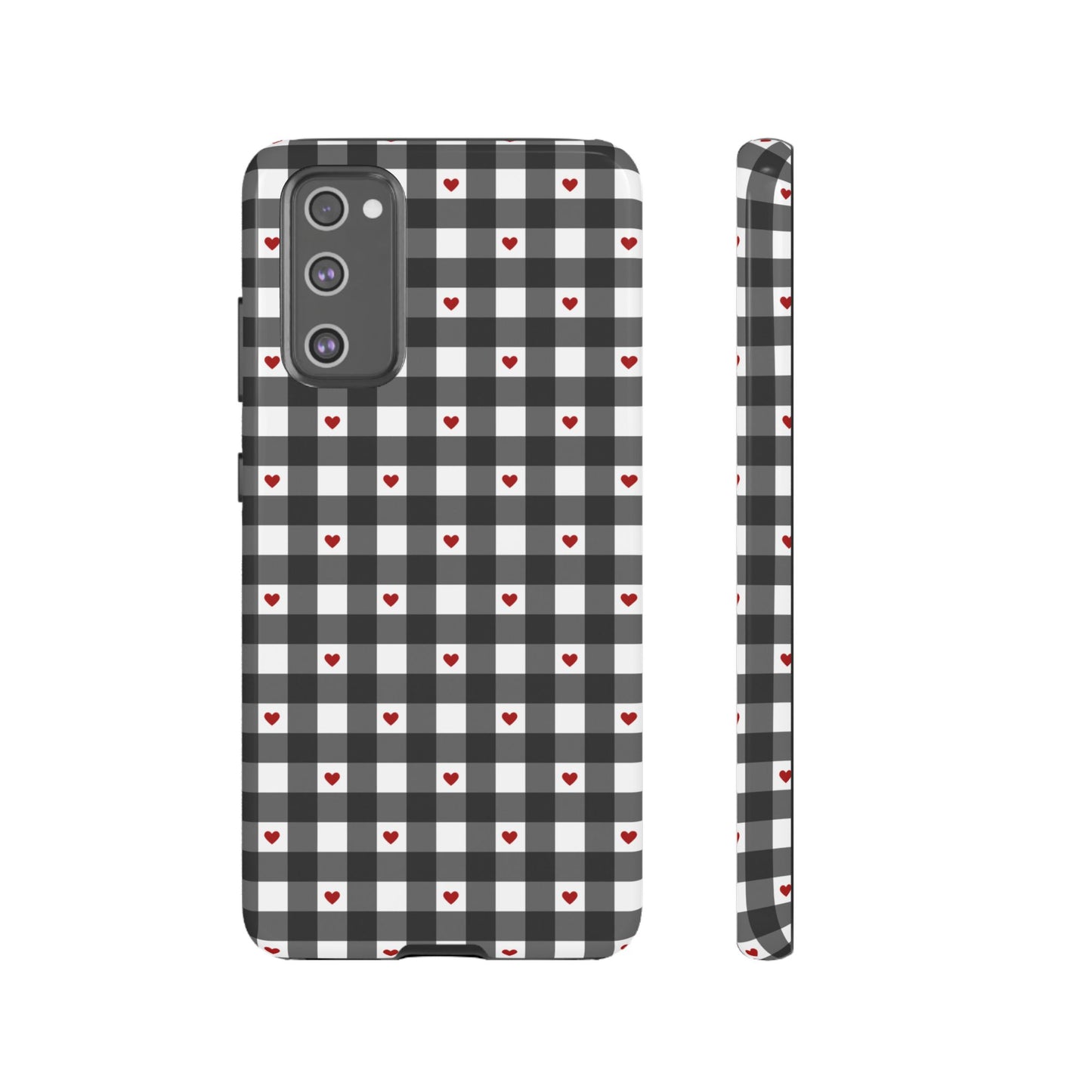 Black Picnic Hearts Gingham Case