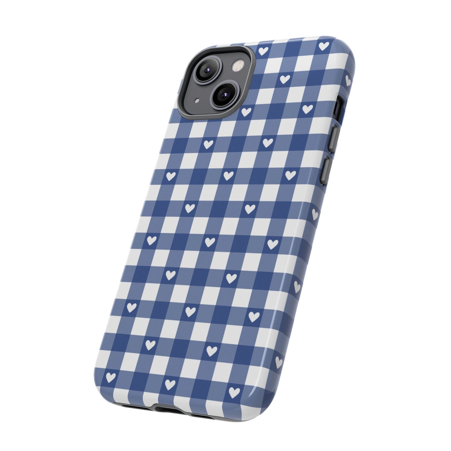 Blue Picnic Hearts Gingham Case