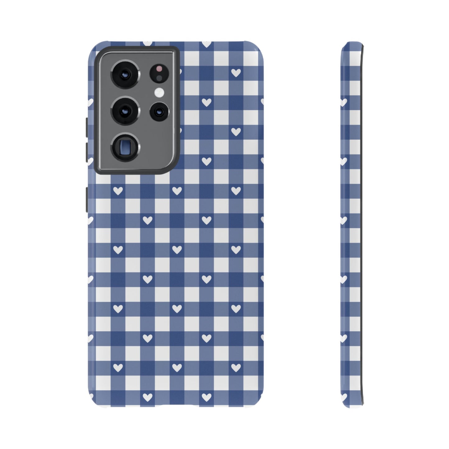 Blue Picnic Hearts Gingham Case