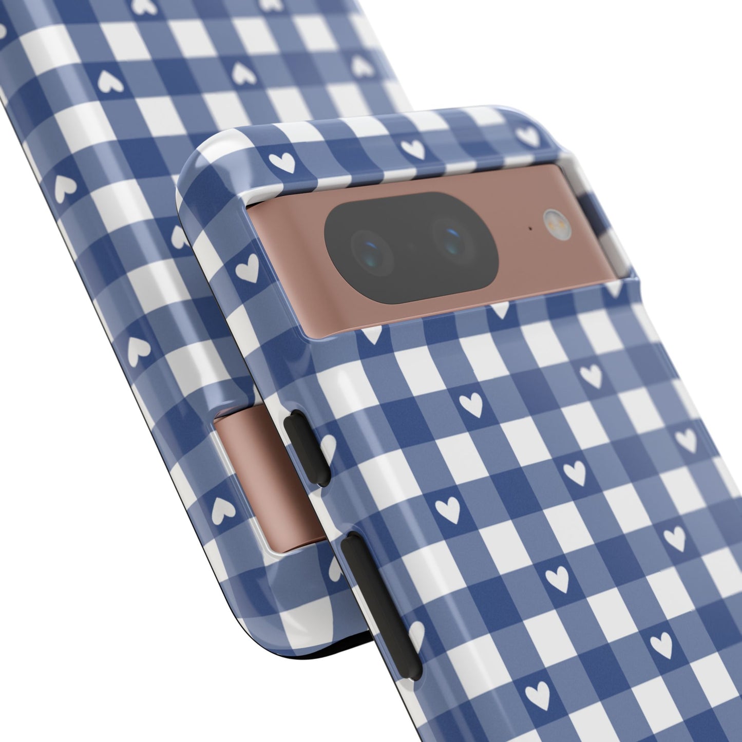 Blue Picnic Hearts Gingham Case