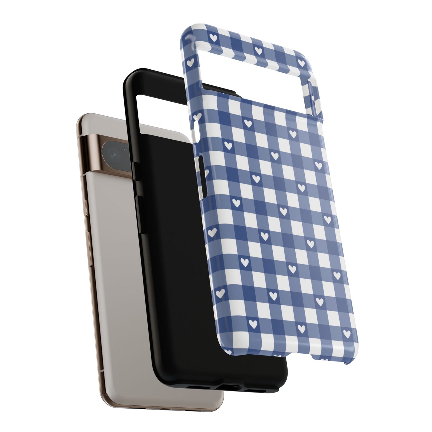 Blue Picnic Hearts Gingham Case