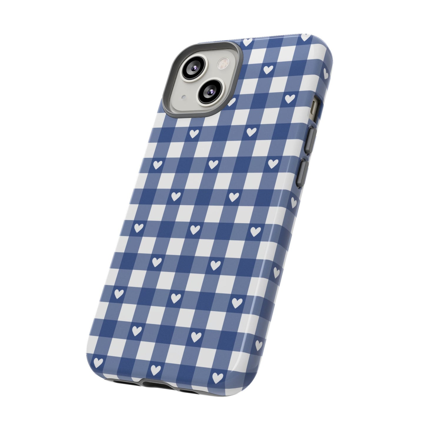 Blue Picnic Hearts Gingham Case