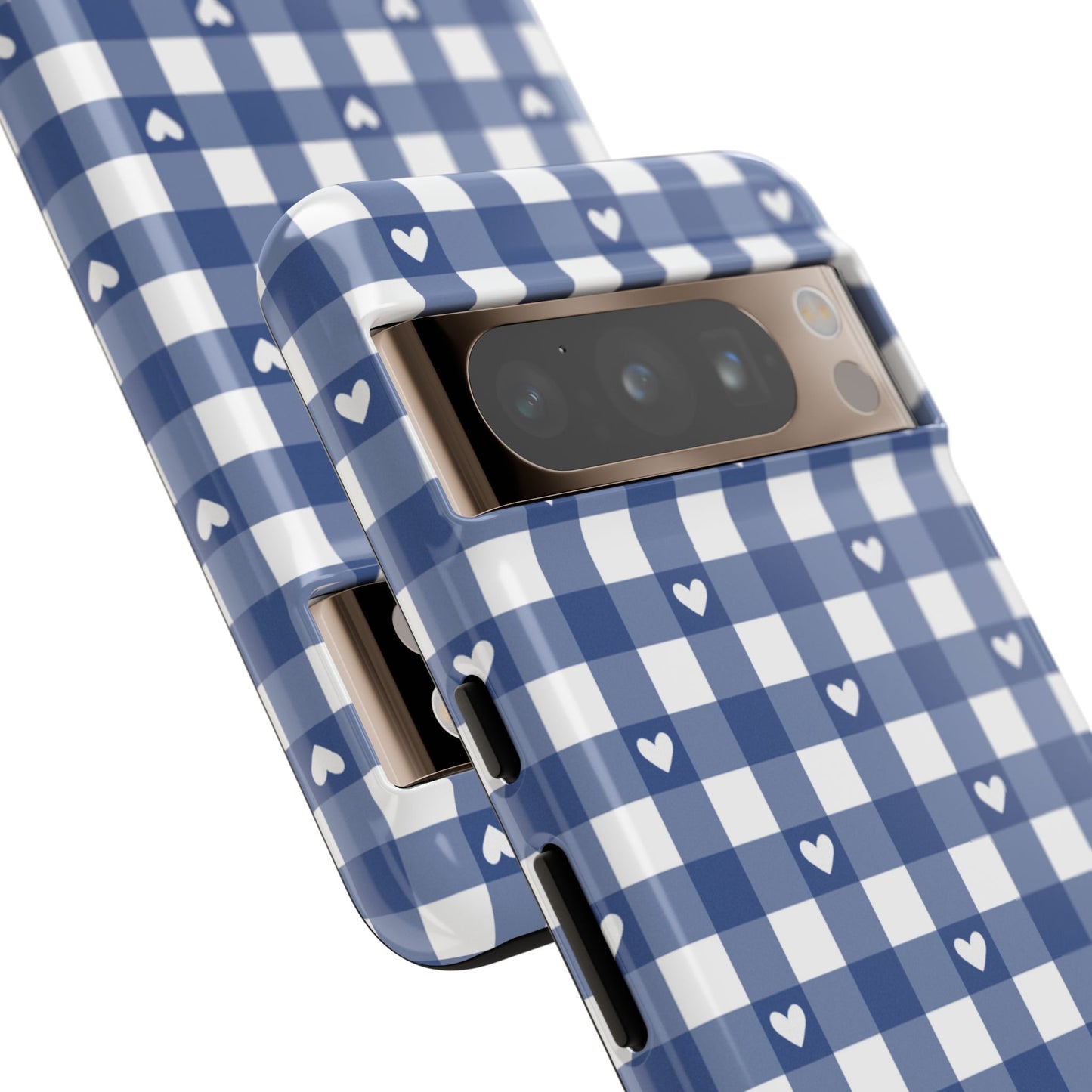 Blue Picnic Hearts Gingham Case