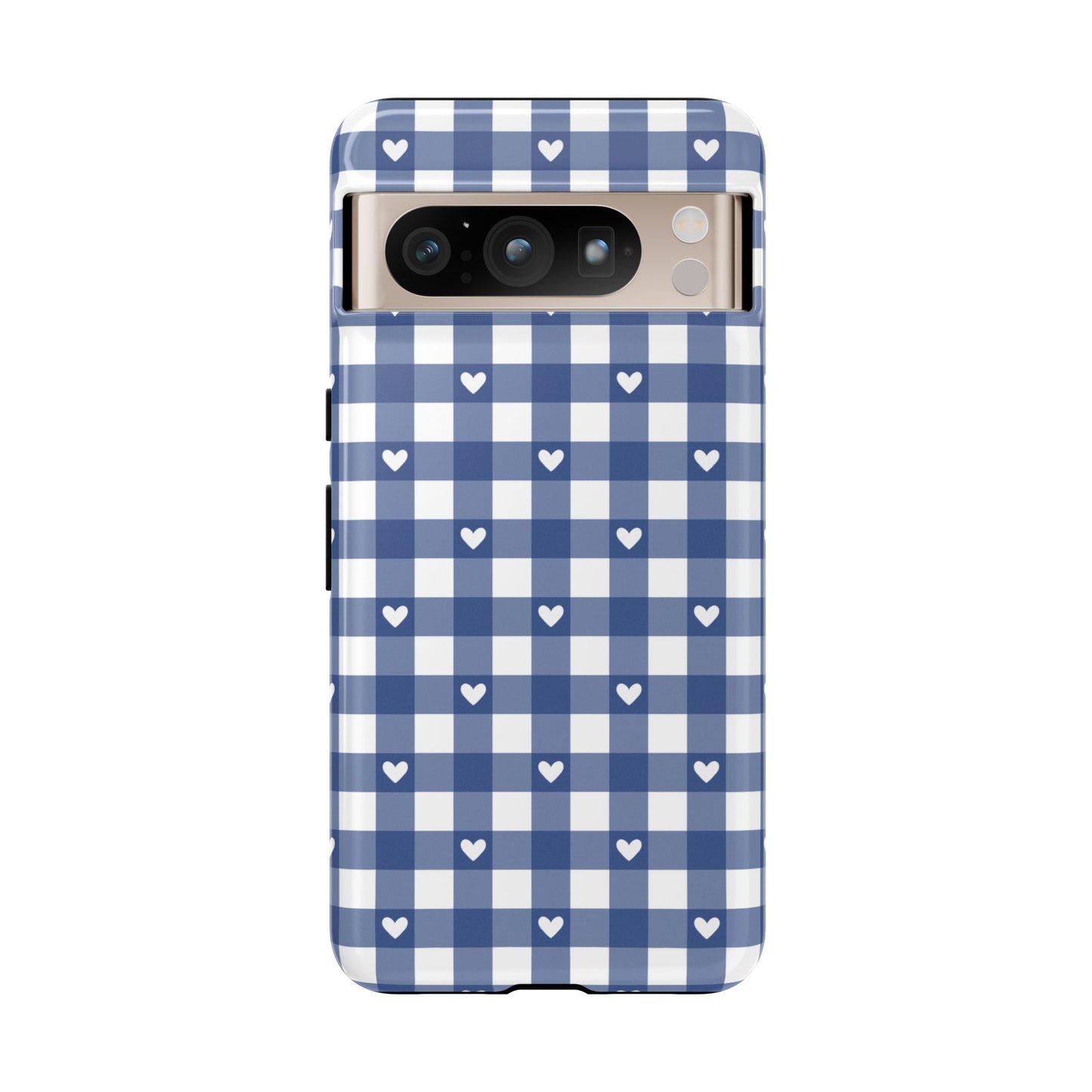 Blue Picnic Hearts Gingham Case