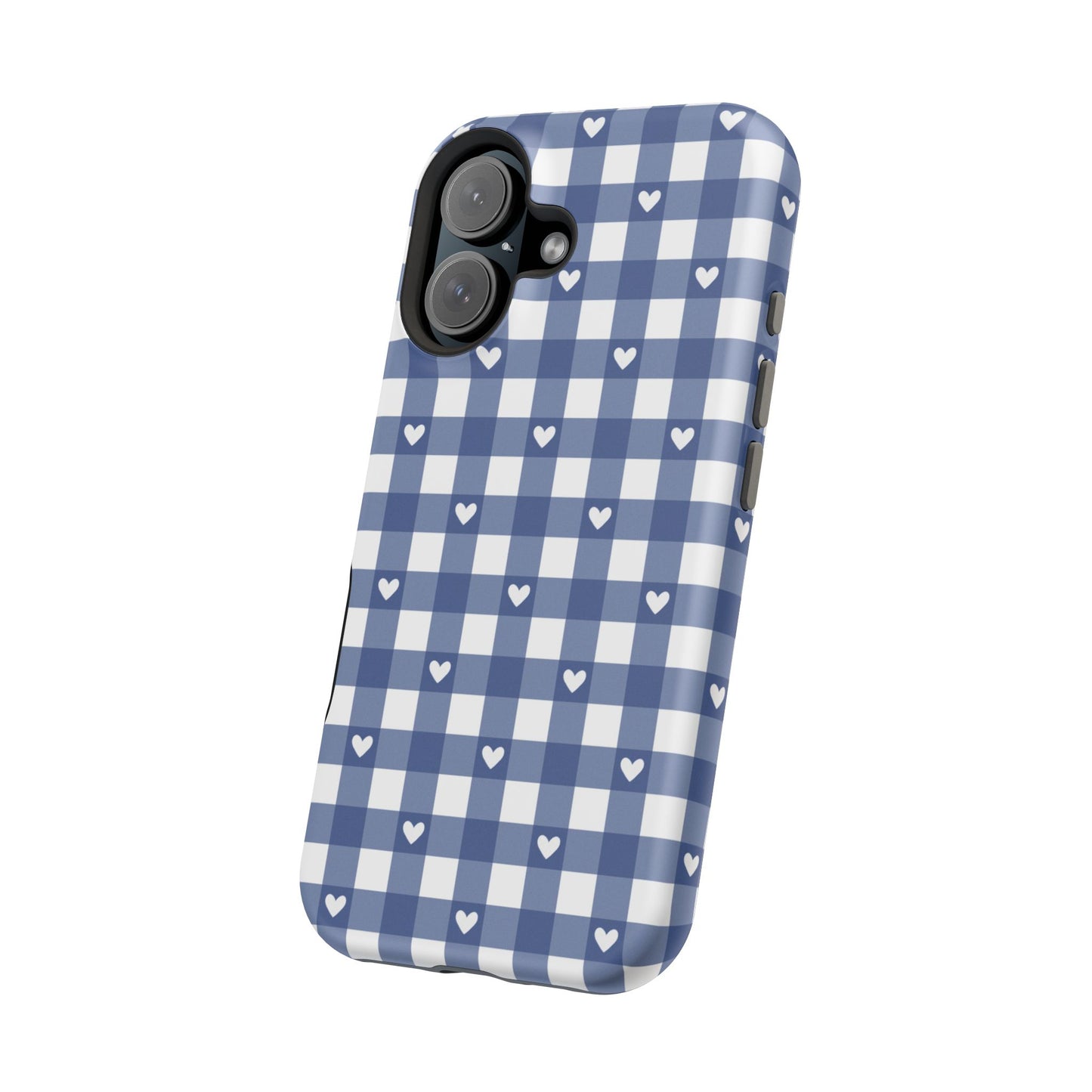 Blue Picnic Hearts Gingham MagSafe Case