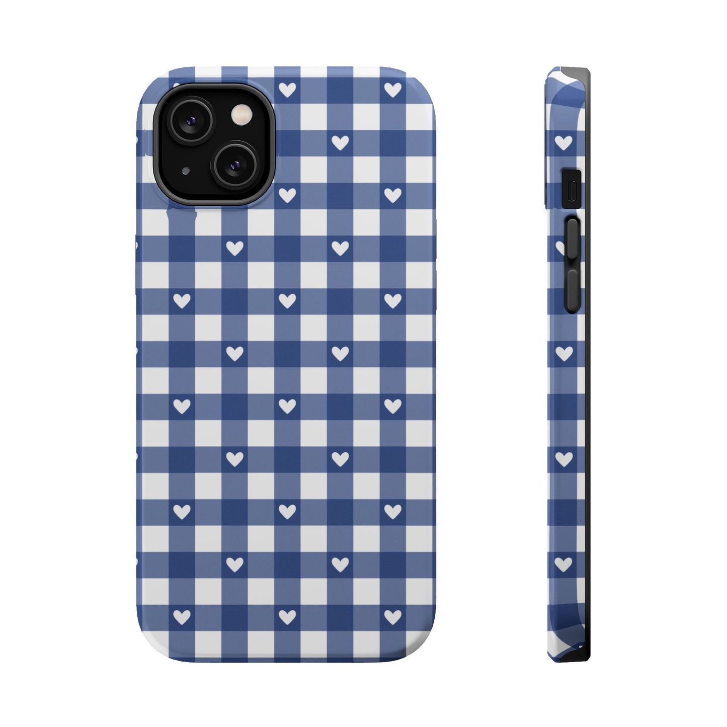 Blue Picnic Hearts Gingham MagSafe Case