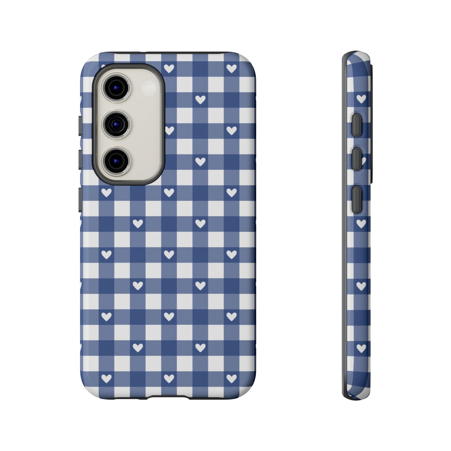 Blue Picnic Hearts Gingham Case