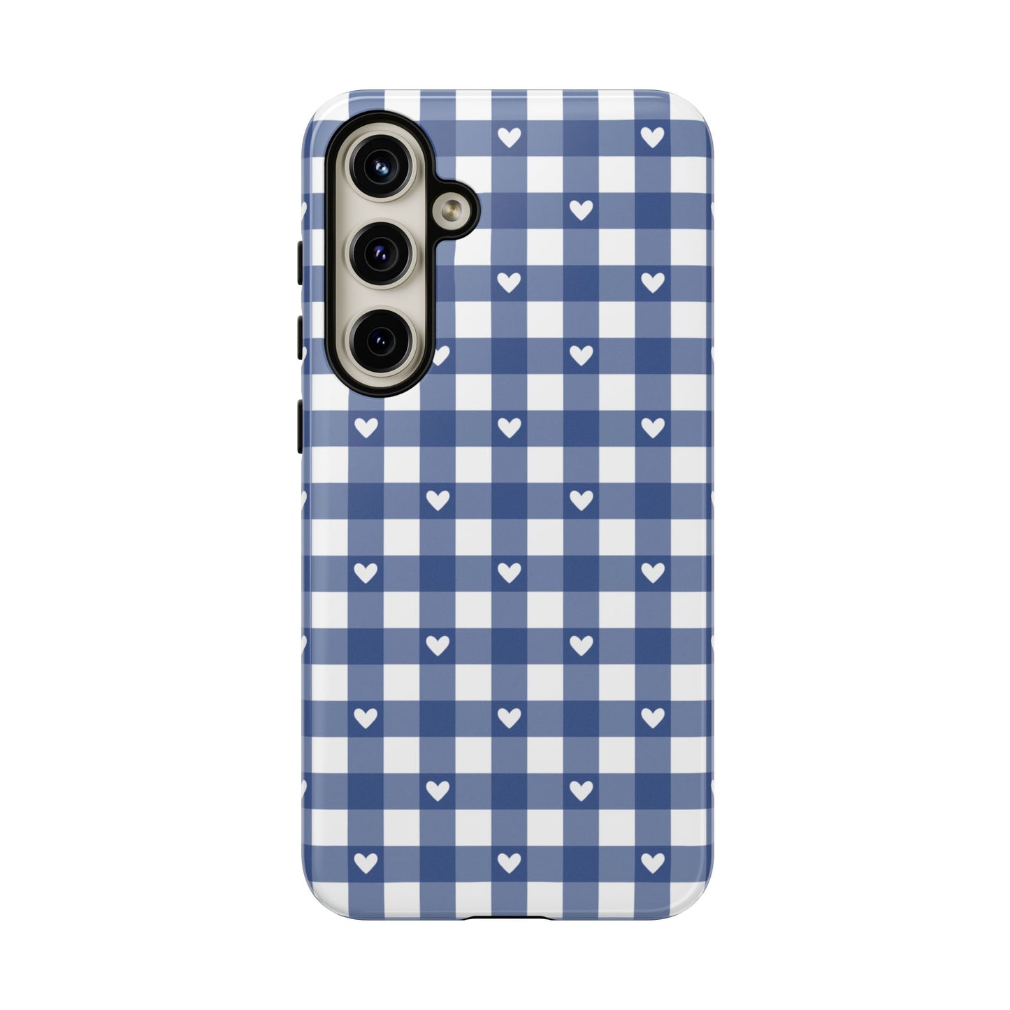 Blue Picnic Hearts Gingham Case