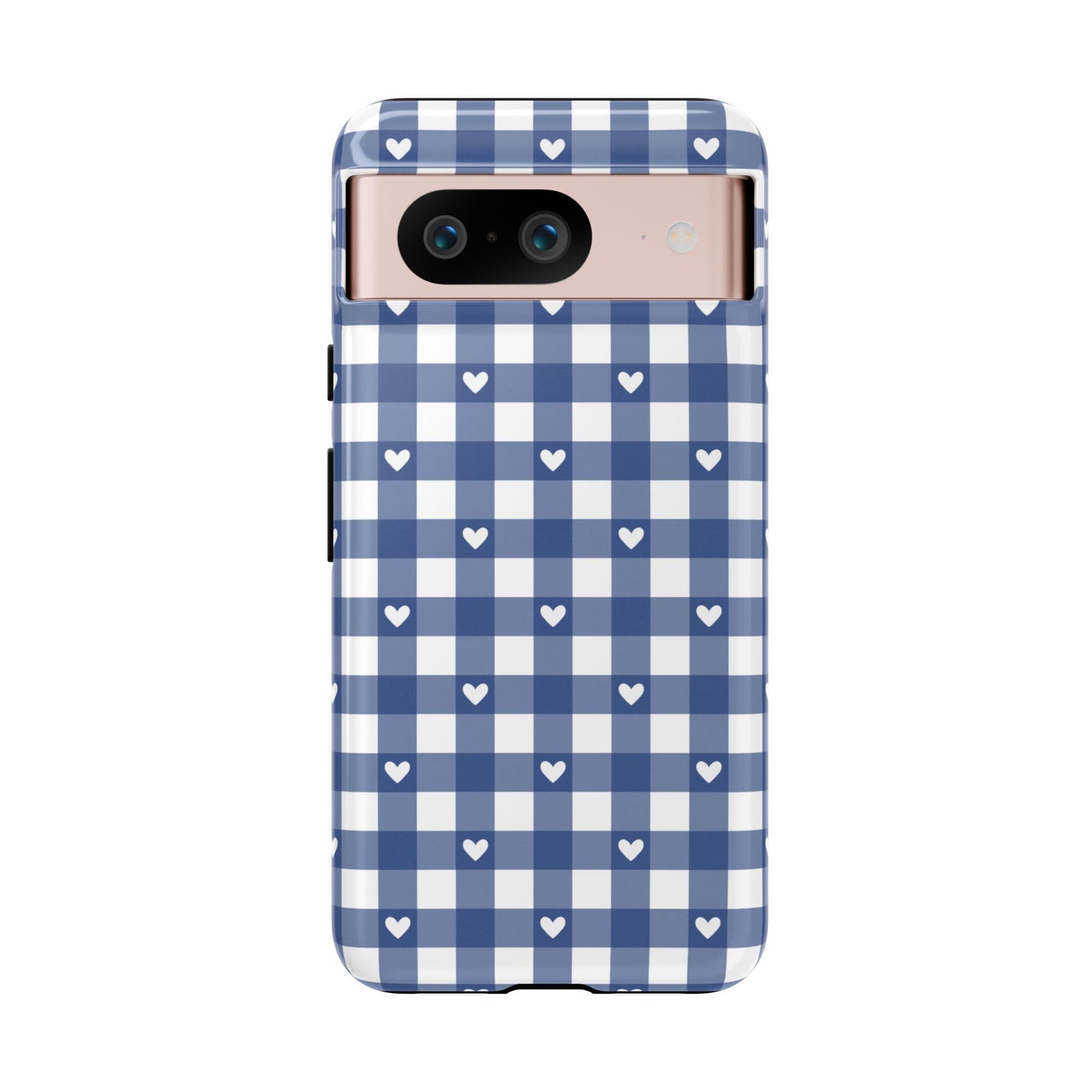 Blue Picnic Hearts Gingham Case